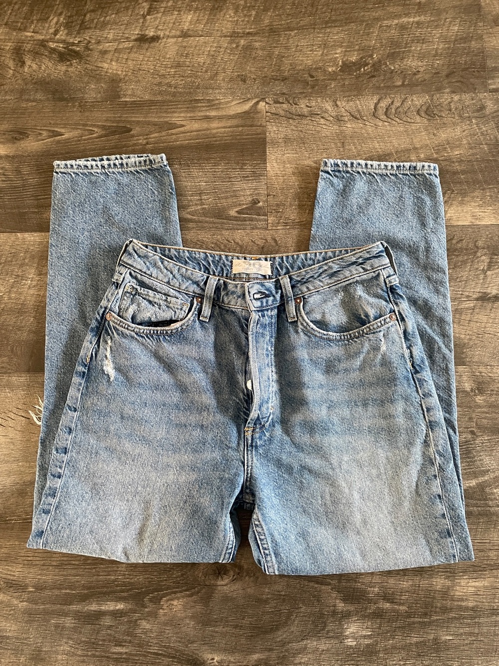 Free People Blue Distressed Jeans 👖 - Picture 6 of 9